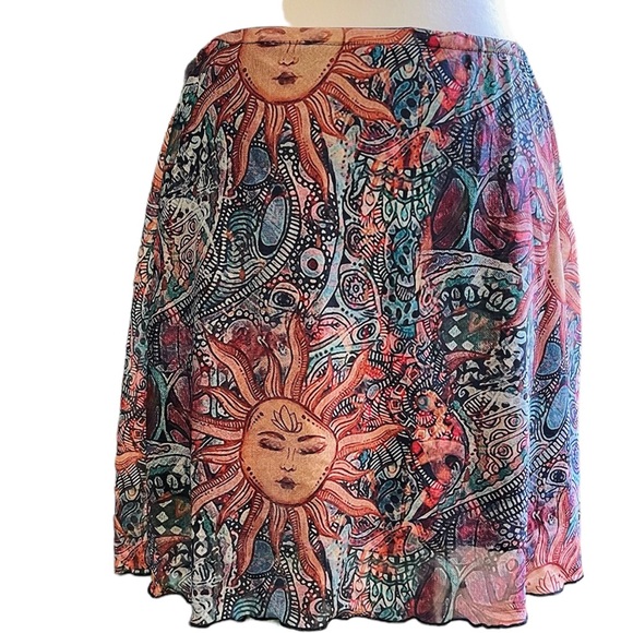 Women's Stretchy Elastic Waist Print Boho Mini Skirt Summer abstract print - Picture 5 of 11